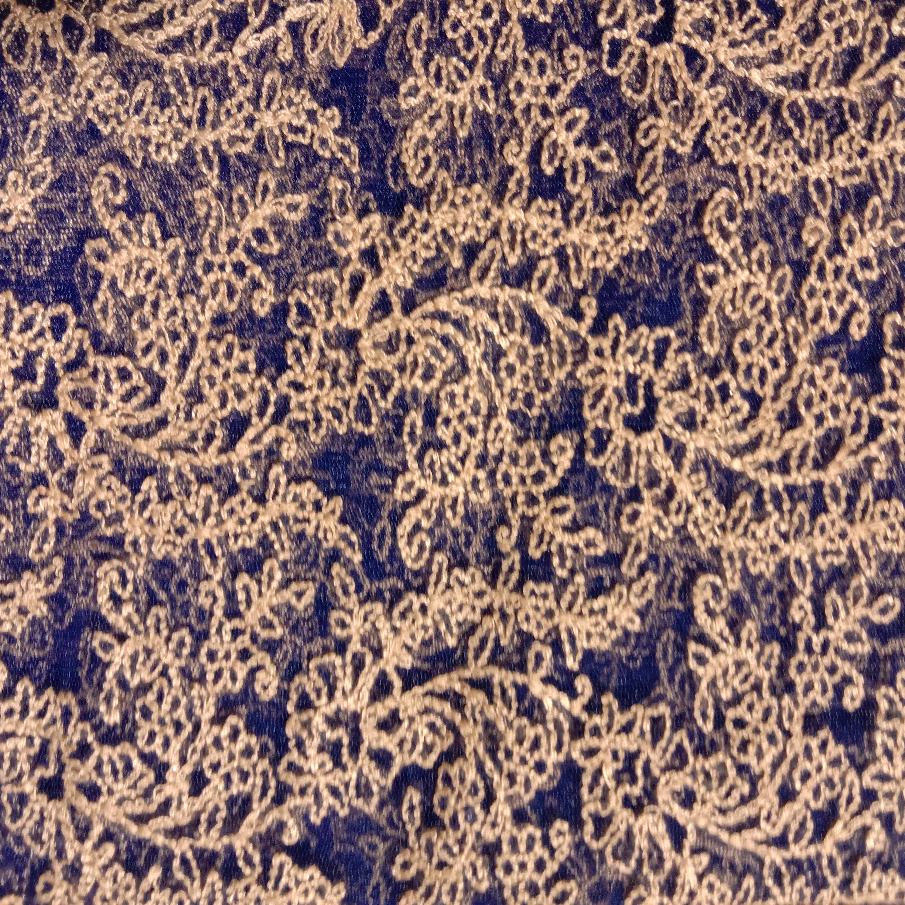 Royal Blue Net Embroidery Fabric