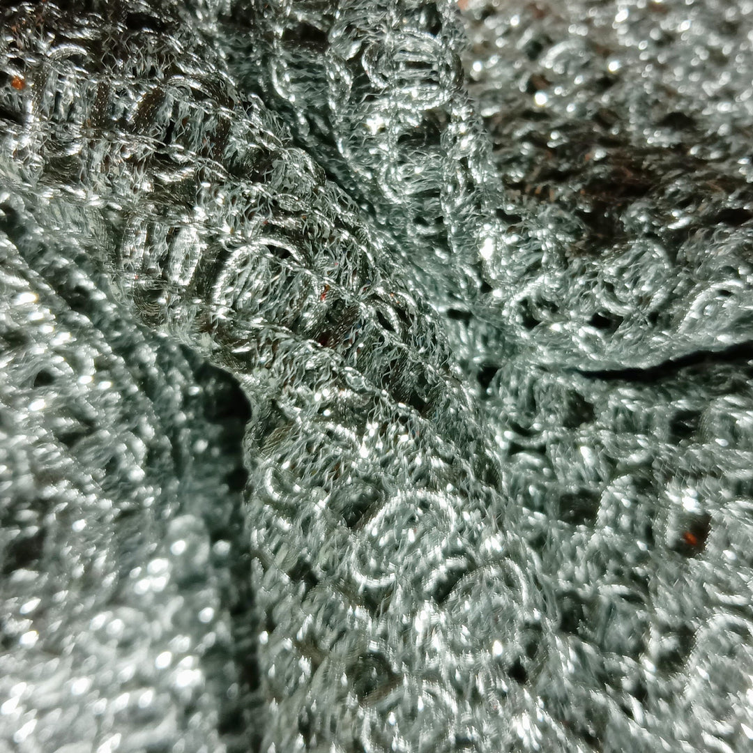 Steel Grey Designer Shimmer Net Fabric