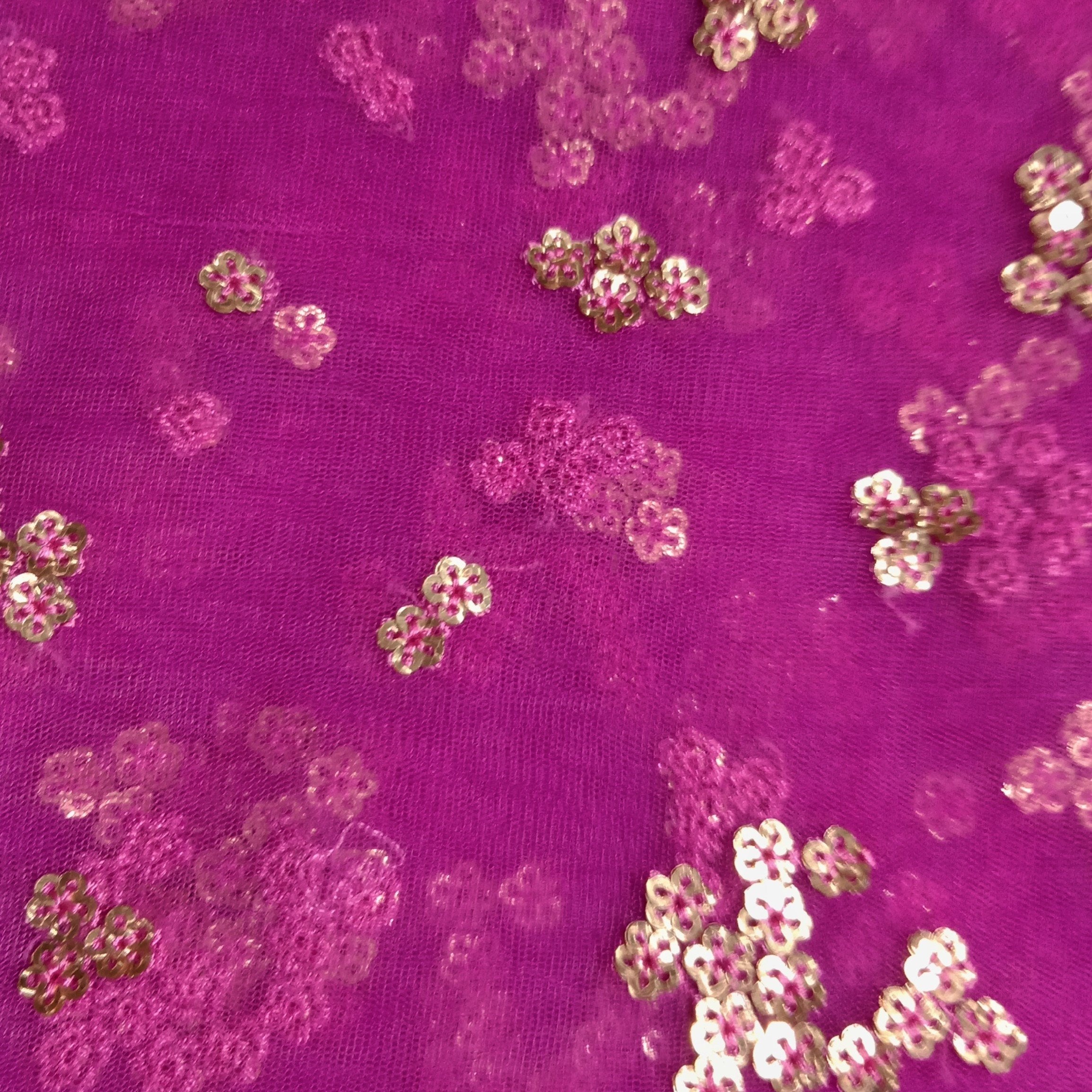 Magenta Purple Net Embroidery Fabric