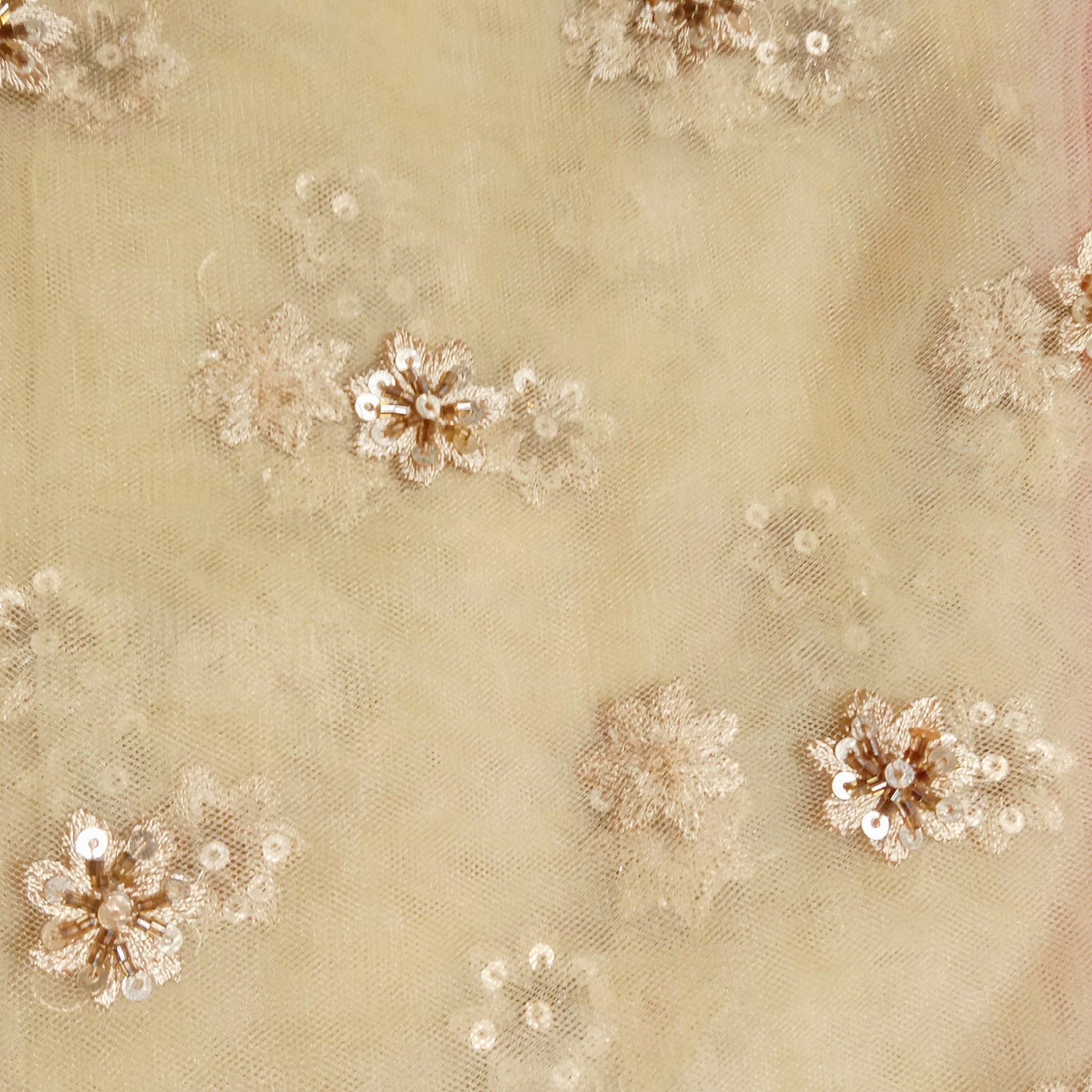 Peach Net Embroidery Fabric