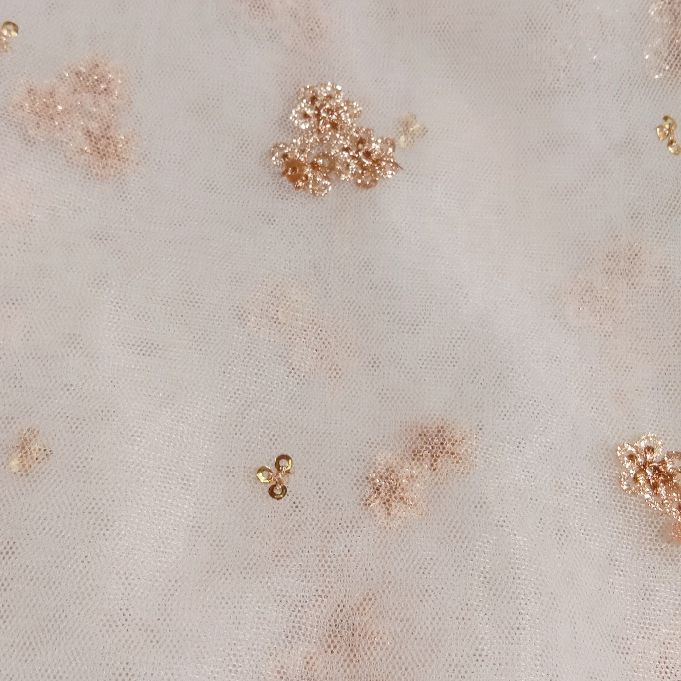 Pale Pink Net Embroidery Fabric