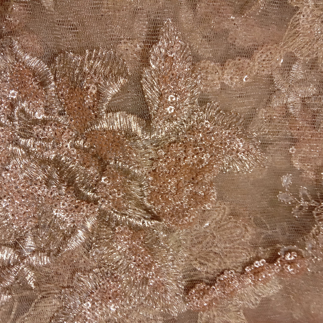 Light Gold Net Embroidery Fabric