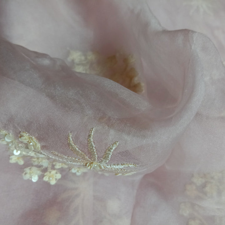 Pale Pink Organza Embroidery Fabric