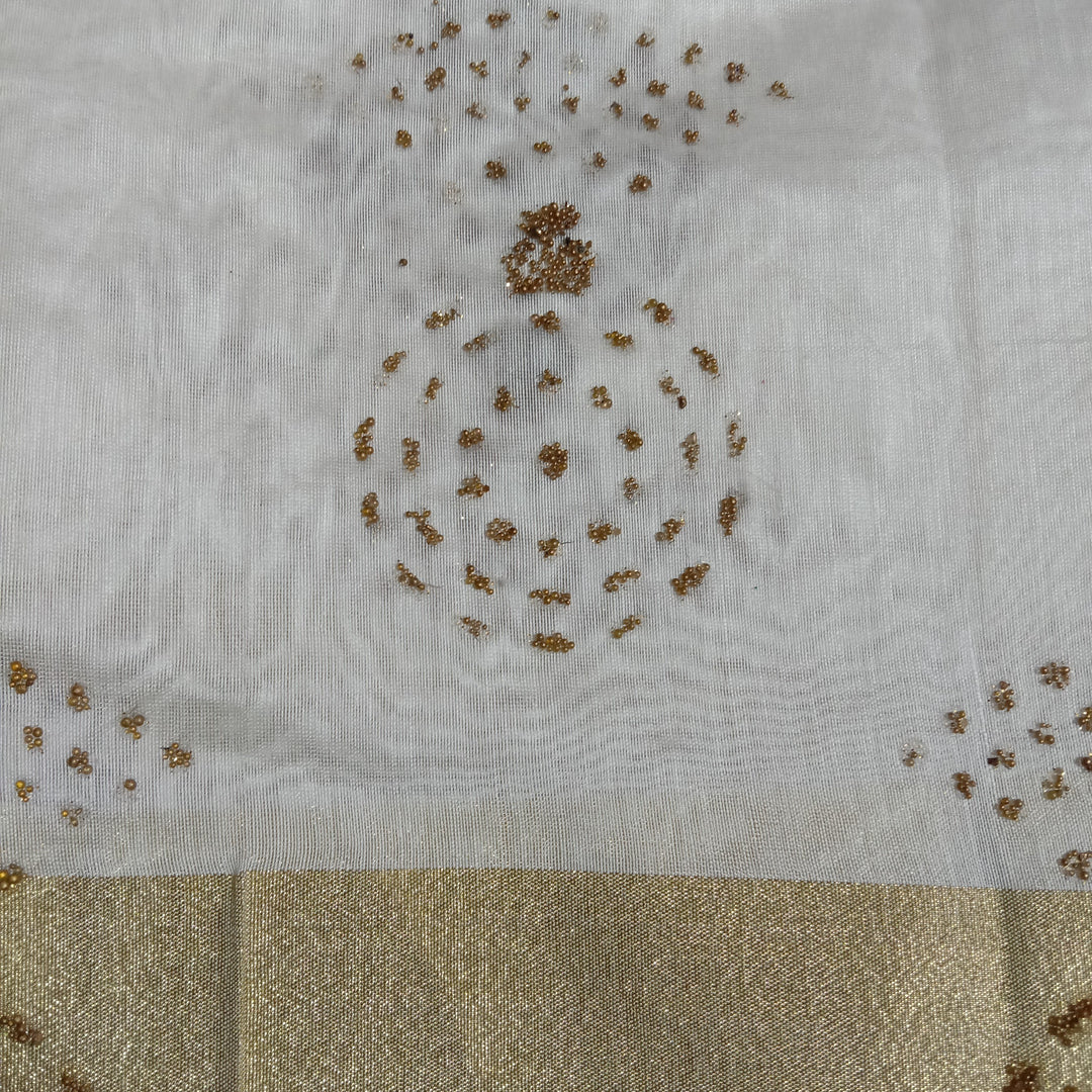 White Silk Embroidery Fabric