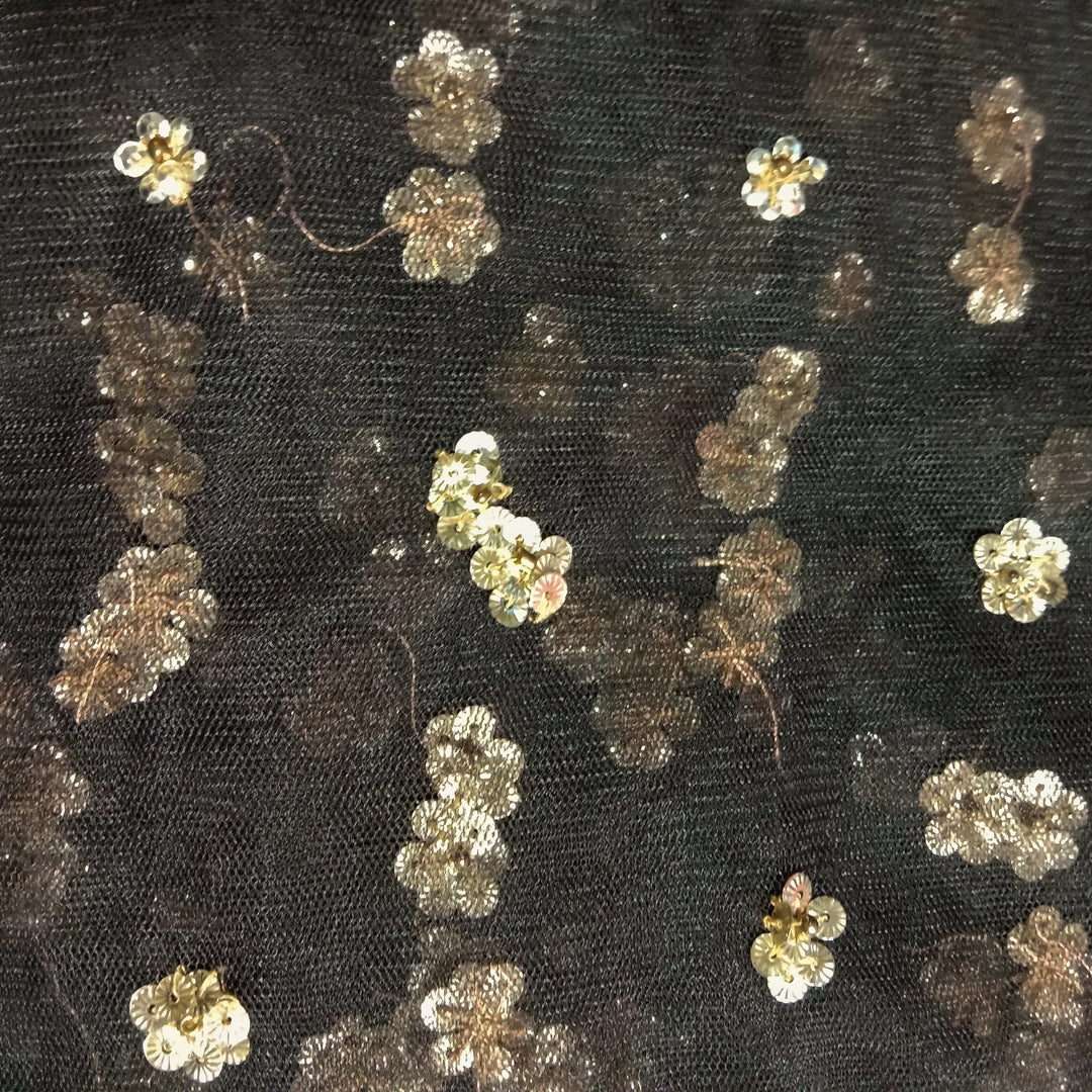 Black Net Embroidery Fabric