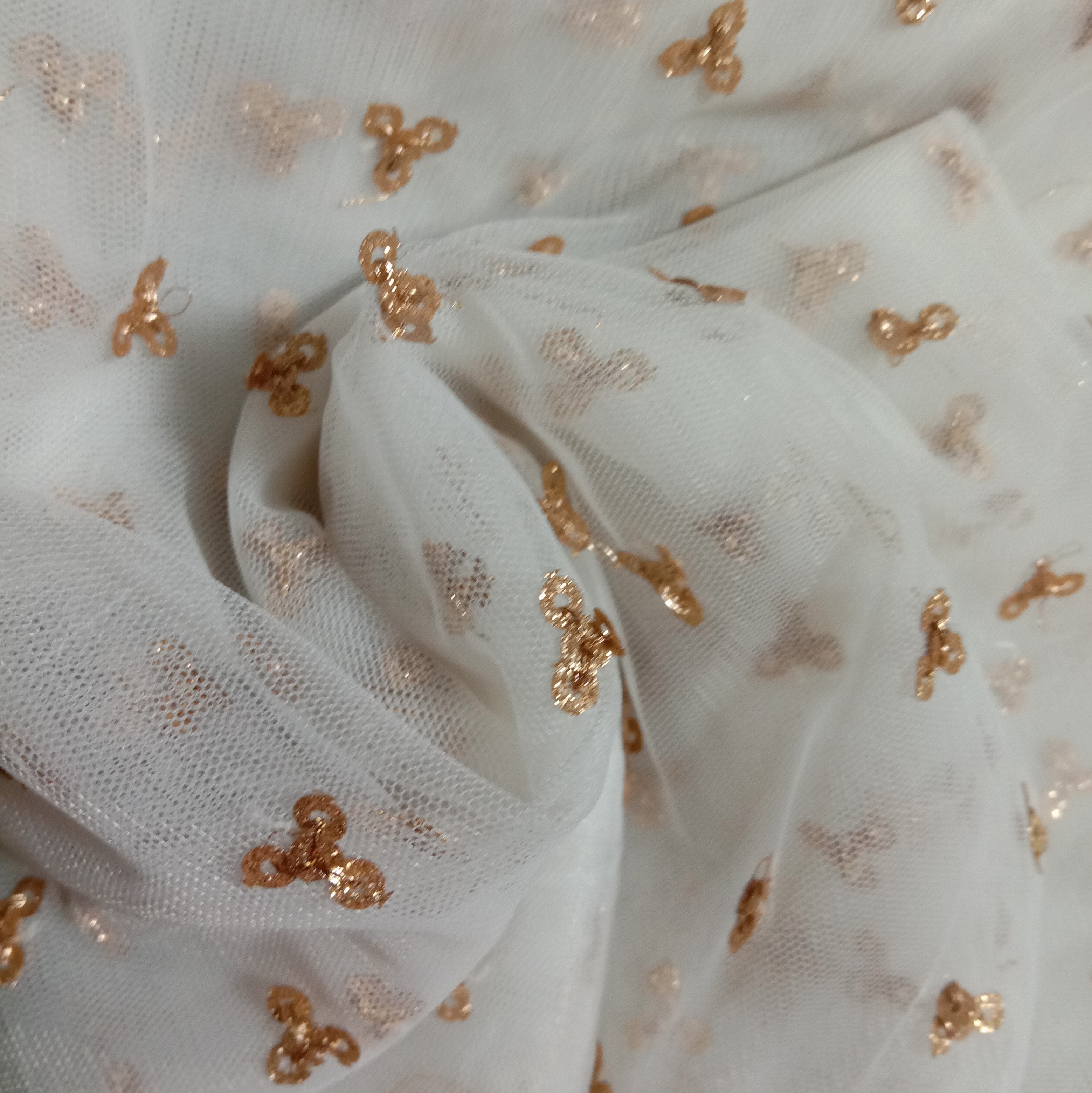 White Net Embroidery Fabric