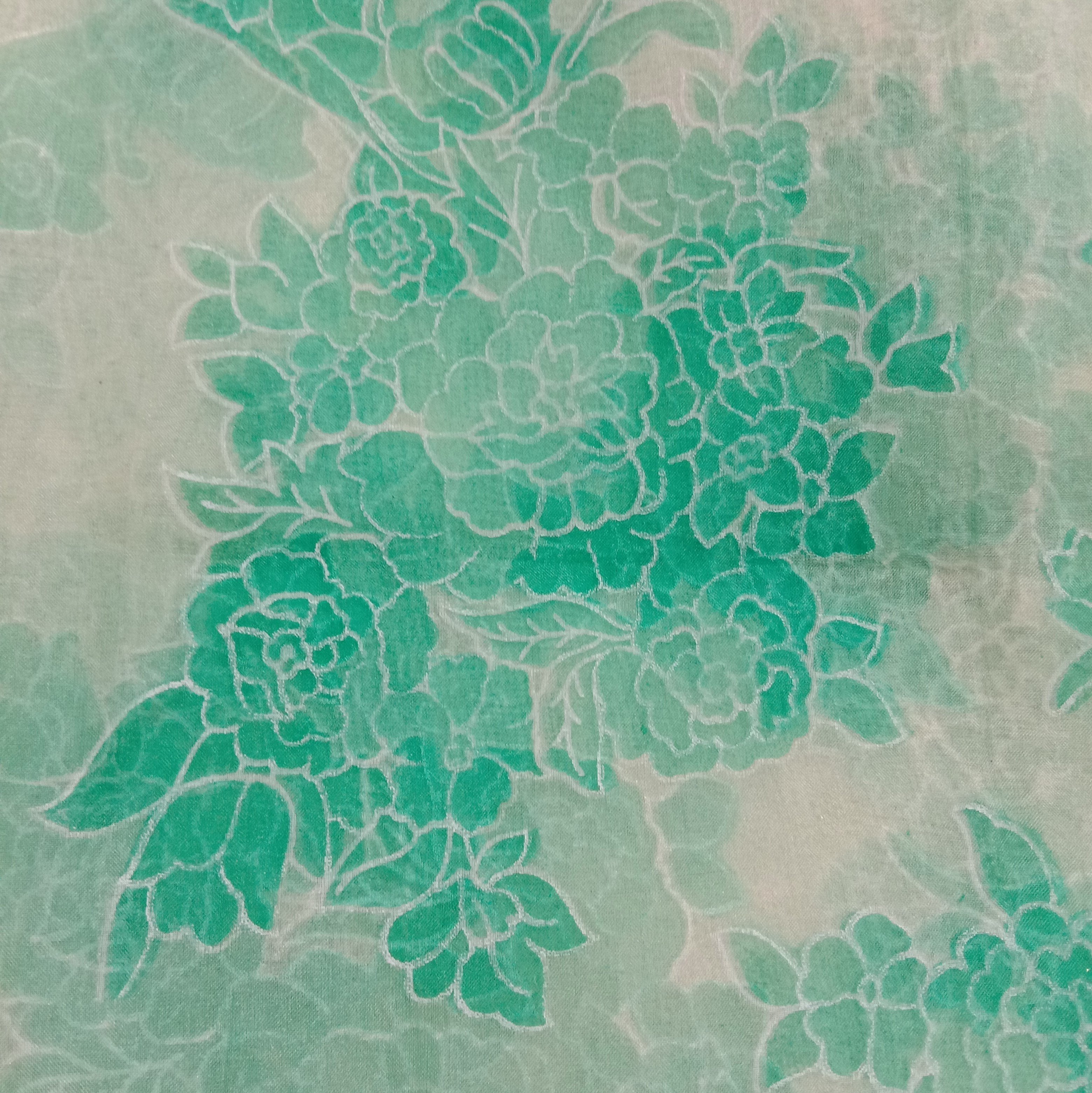 White Organza Printed Fabric