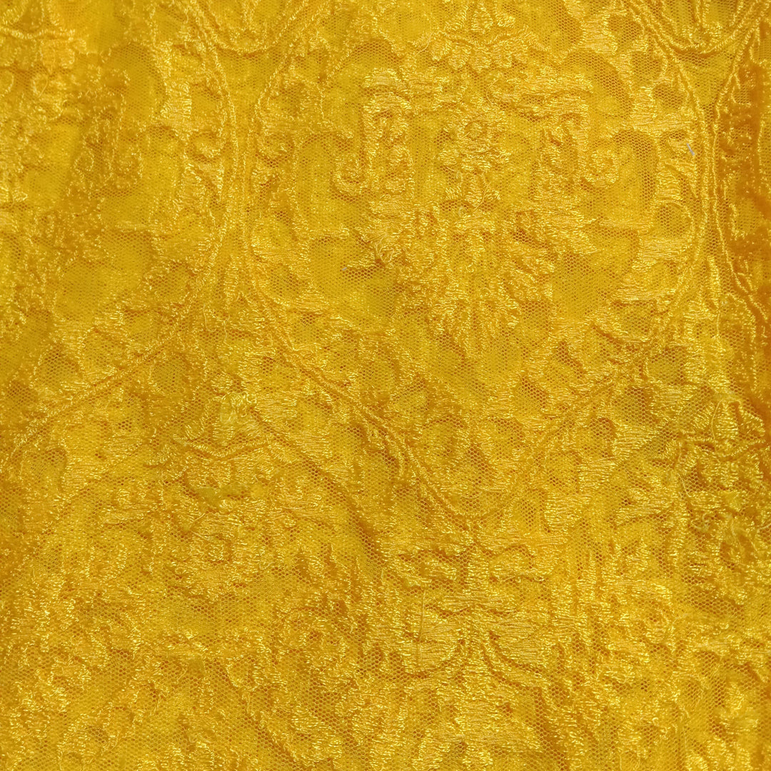Turmeric Yellow Net Designer Fabric