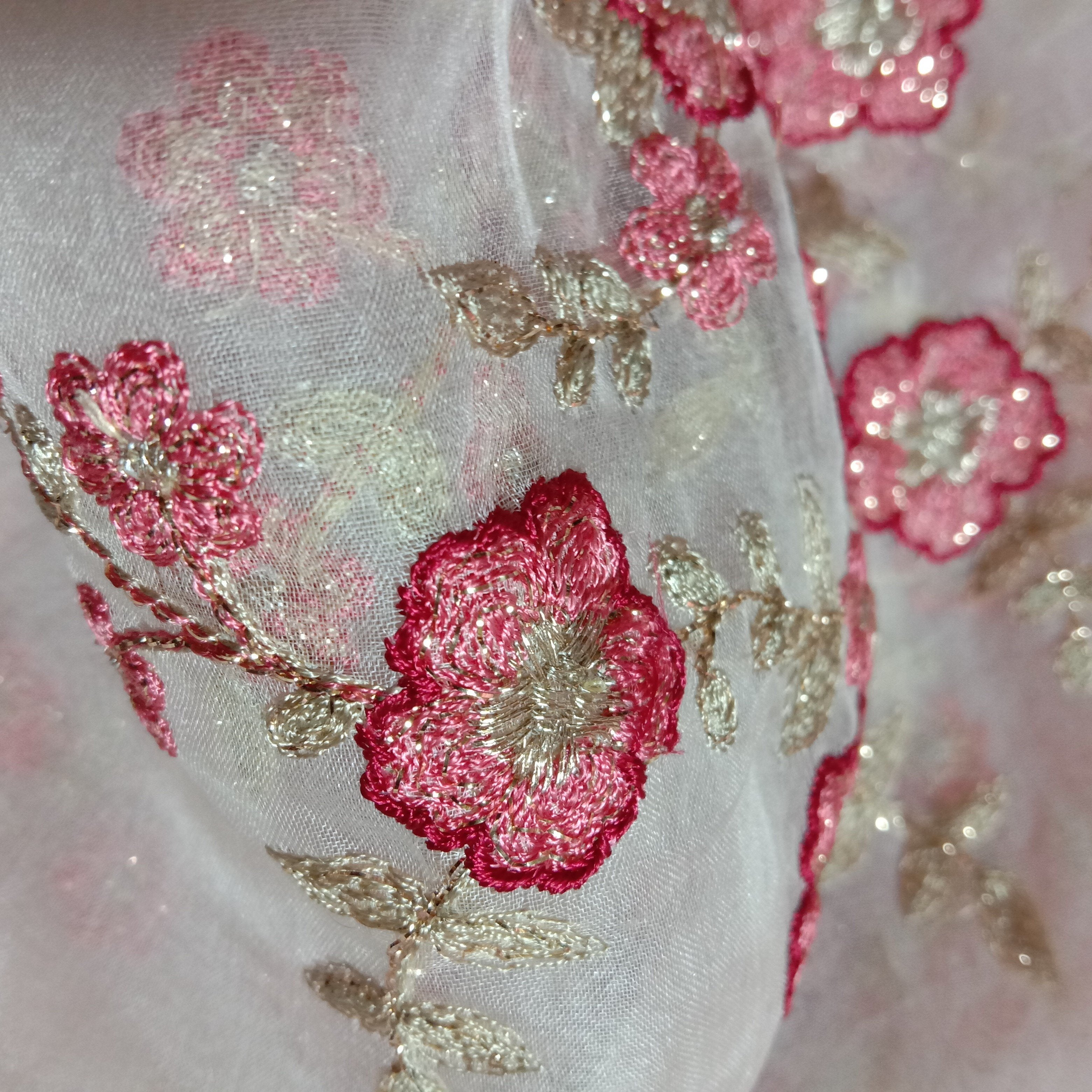 White Organza Embroidery Fabric