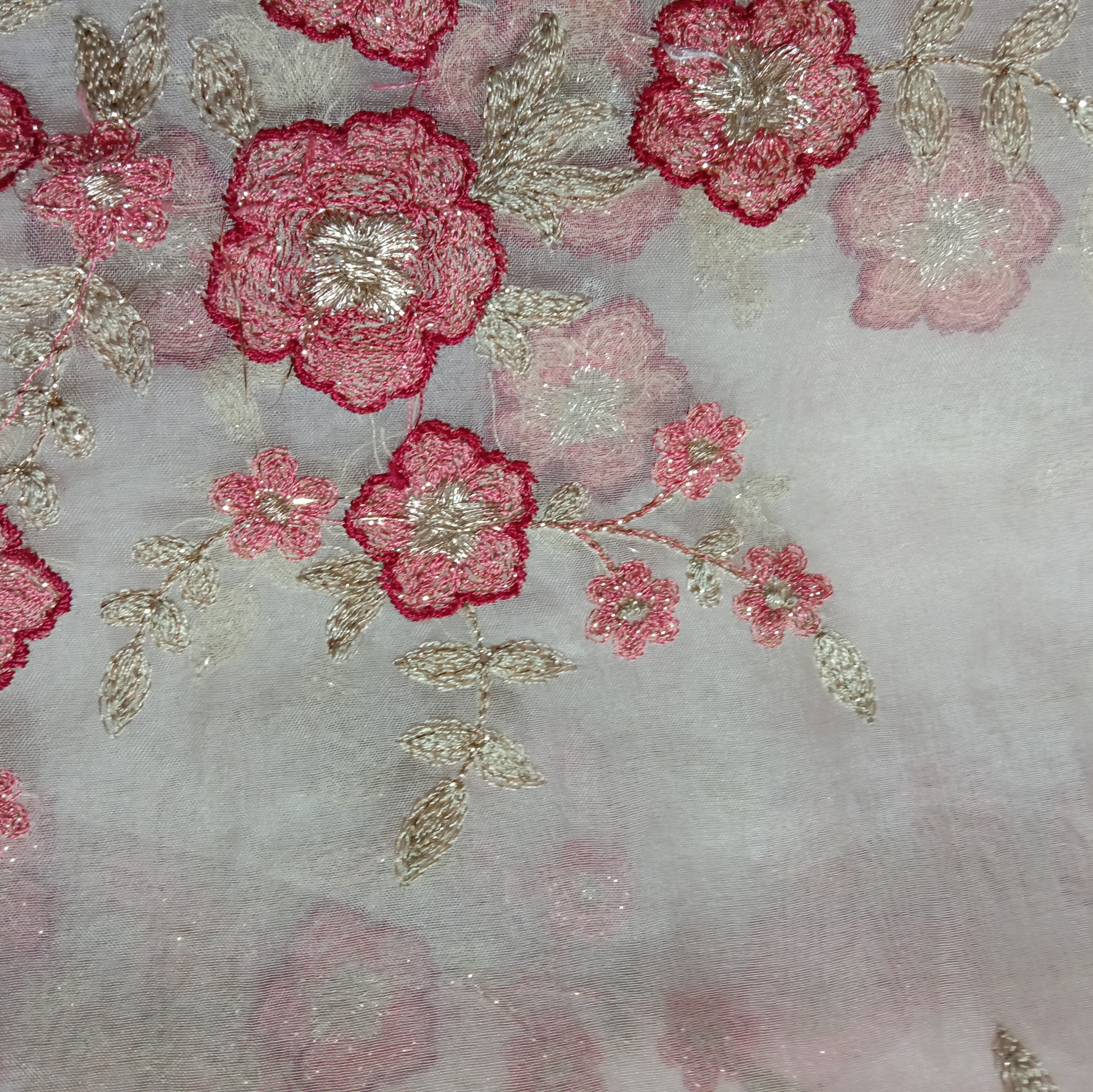 White Organza Embroidery Fabric
