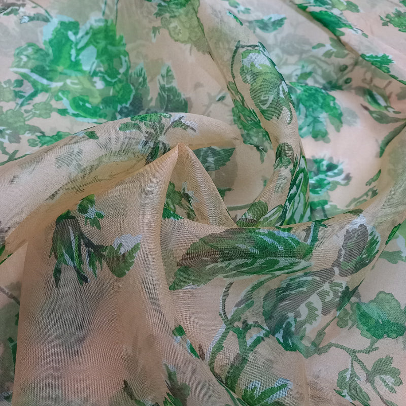 Multi-Color Printed Organza Fabric