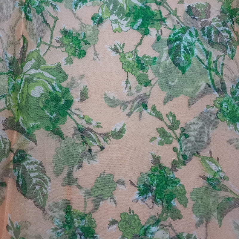 Multi-Color Printed Organza Fabric