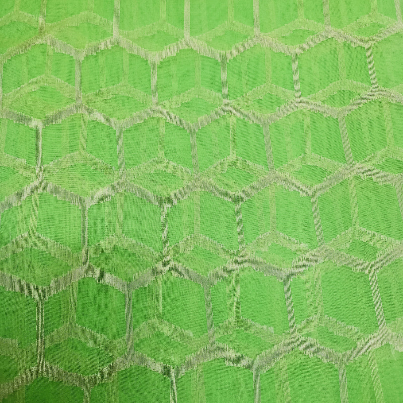 Lime Green Colour Organza Fabric
