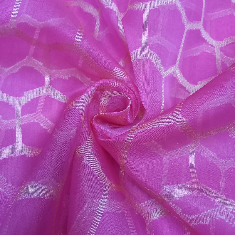 Bubblegum Pink Colour Organza Fabric