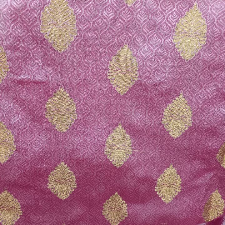 Pink Color Banarasi Silk Handloom Fabric