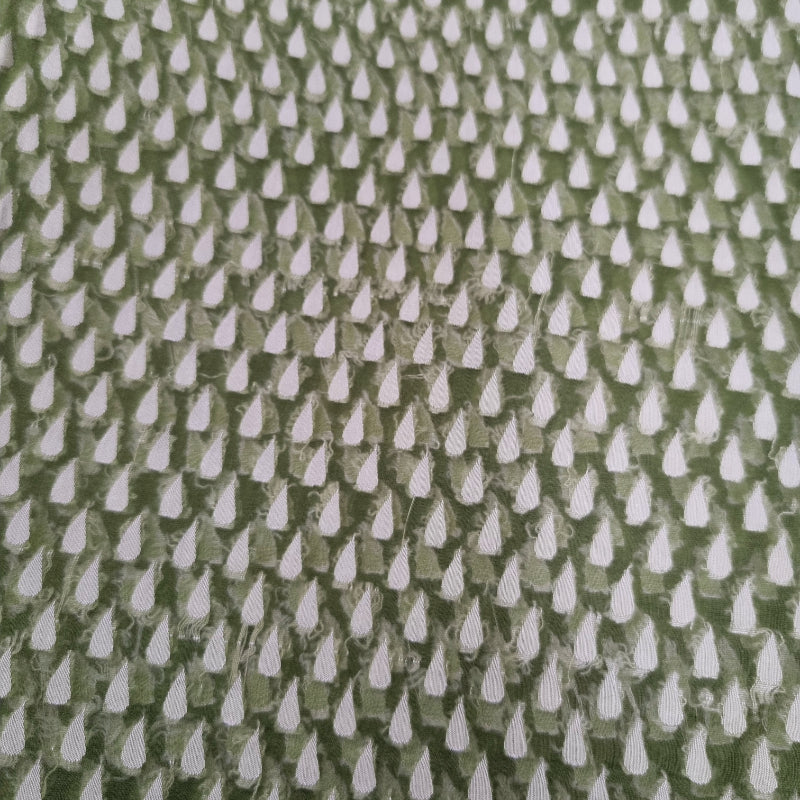 Seaweed Green Color Woven Organza Fabric