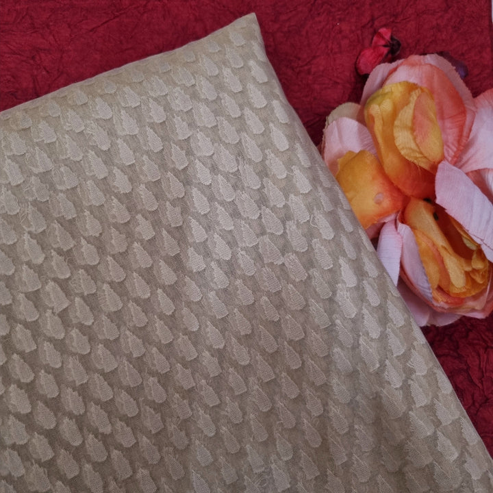 Golden Beige Color Woven Organza Fabric