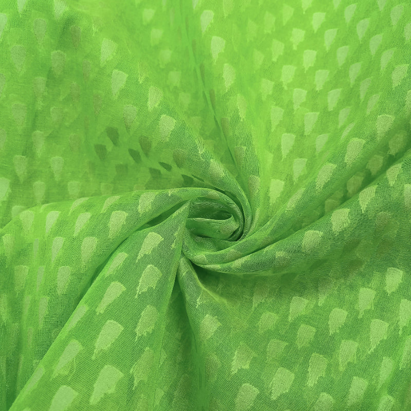 Green Color Woven Organza Fabric