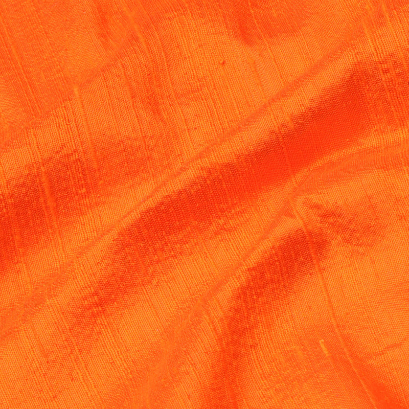 Tiger Orange Color Plain Silk Fabric