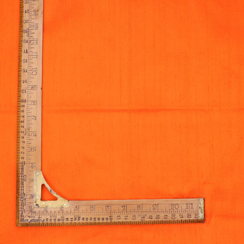 Tiger Orange Color Plain Silk Fabric