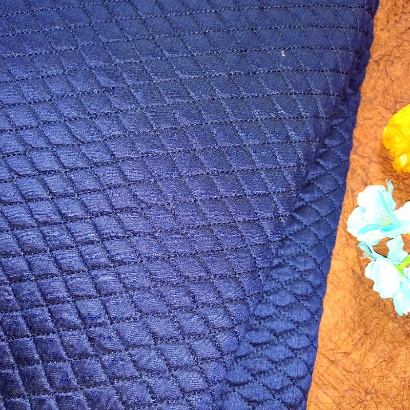 Royal Blue Color Rawsilk Emboridery Fabric