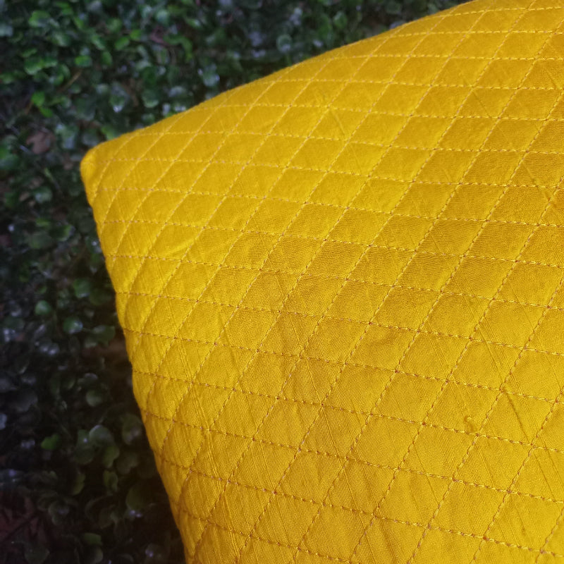 Chrome Yellow Color Rawsilk Self Thread Embroidery Fabric