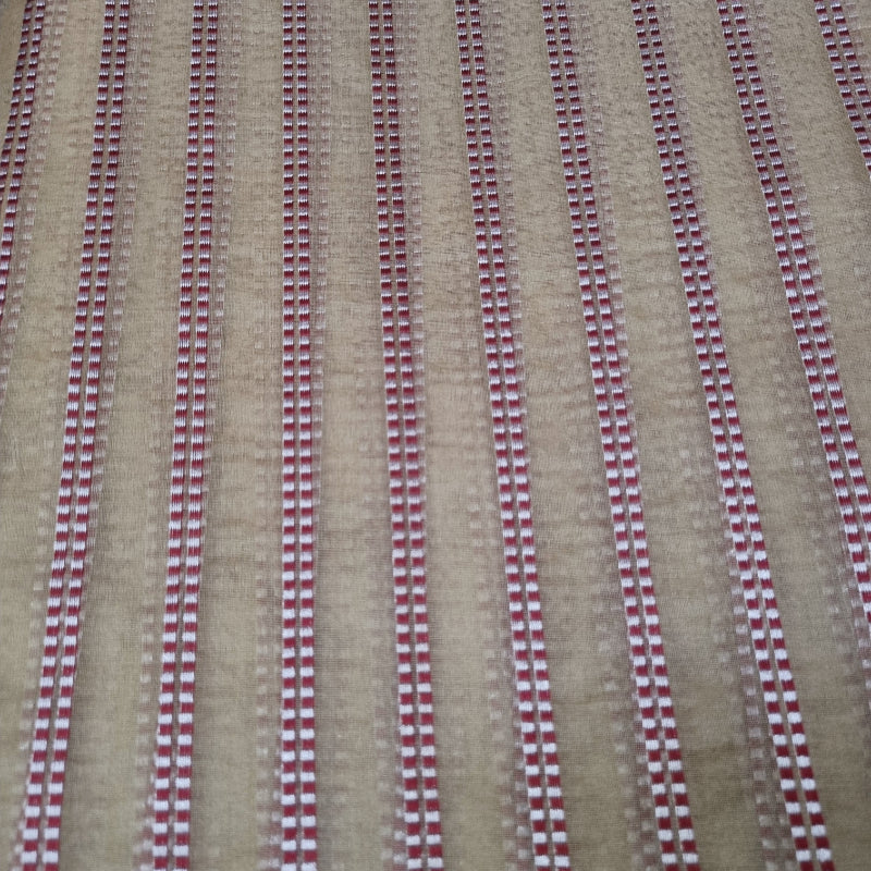 Beige Color Stripes Woven Organza Fabric