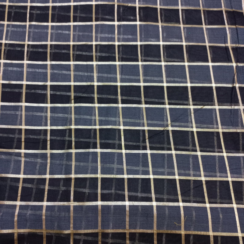 Multicolor Organza Fabric With Checked Pattern