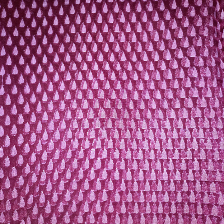 Wine Color Woven Organza Fabric
