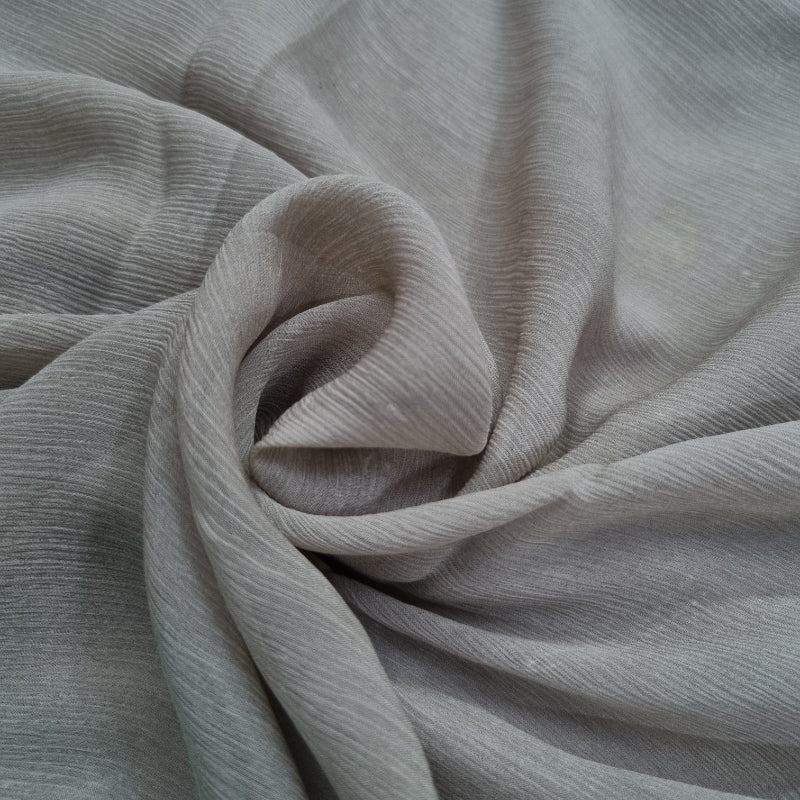 Gray Color Plain Chiffon Fabric
