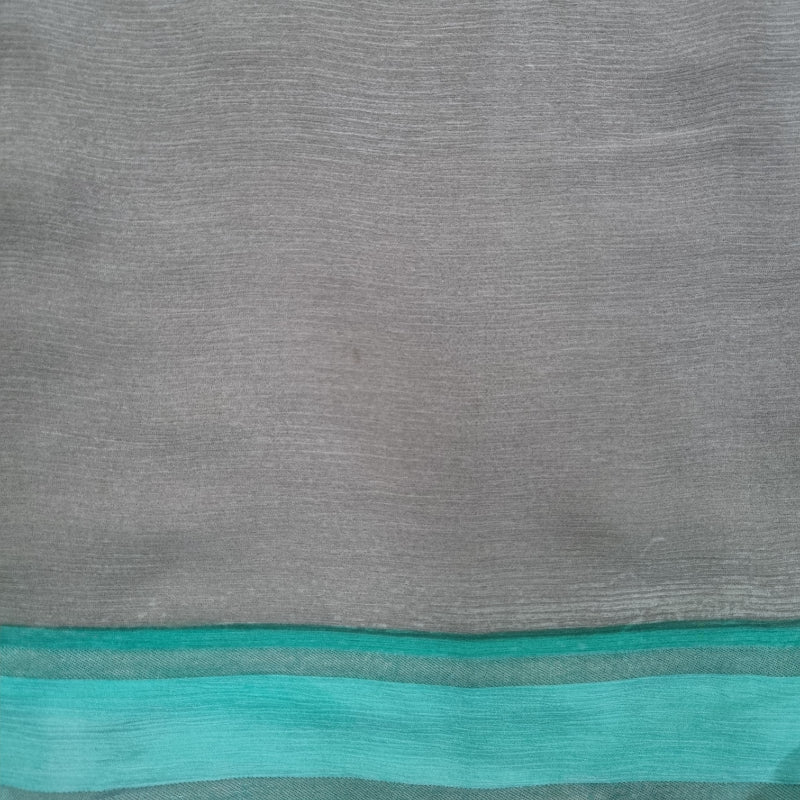 Gray Color Plain Chiffon Fabric