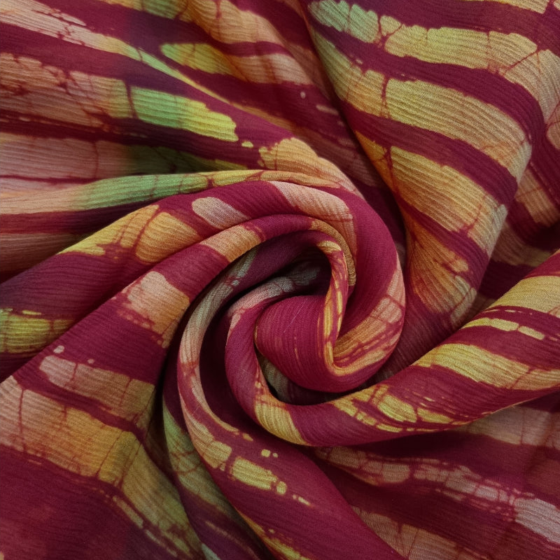 Maroon Color Abstract Printed Georgette Fabric