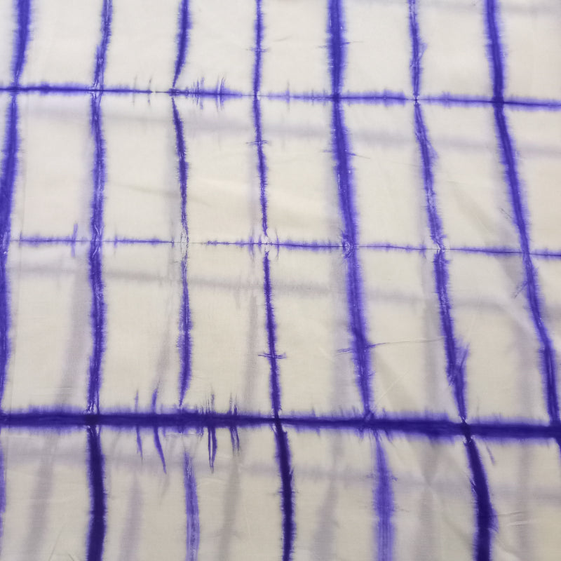 Blue And White Tie And Dye Silk Fabric