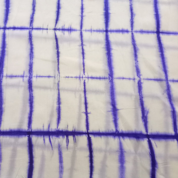 Blue And White Tie And Dye Silk Fabric