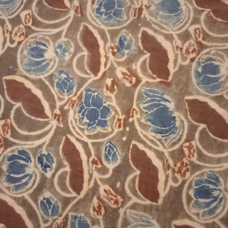 Chocolate Brown Color Printed Cotton Fabric