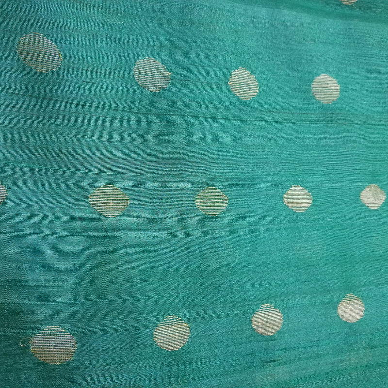Bright Green Woven Tusser Fabric