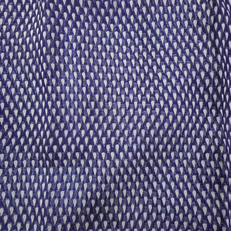Dark Navy Blue Color Organza Fabric With Zari Weaving