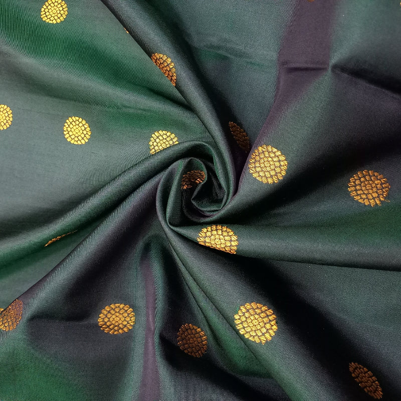 Sacramento Green Colour Gadwal Silk Fabric