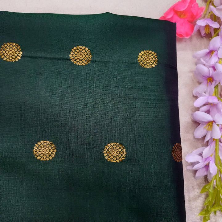 Sacramento Green Colour Gadwal Silk Fabric