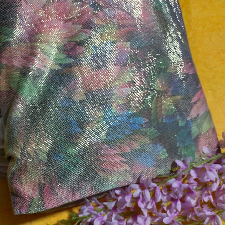 Multi-Color Floral Printed Fancy Fabric