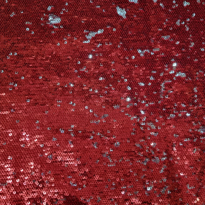 Red Sequins Work Fancy Fabric