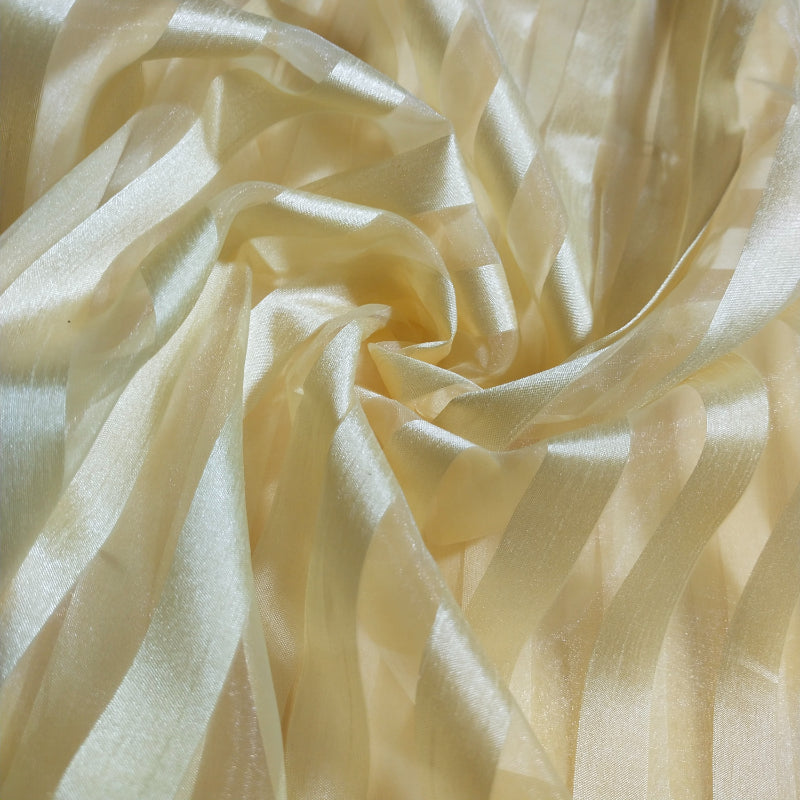 Cream Yellow Stripes Fancy Fabric