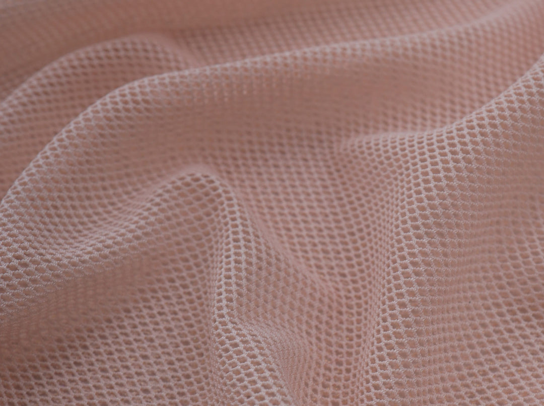 Baby Pink Colour Mesh Knit Fabric