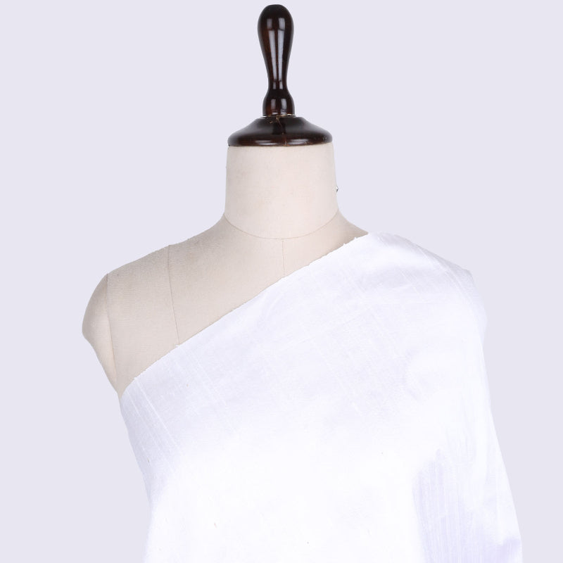 White Color Plain Silk Fabric