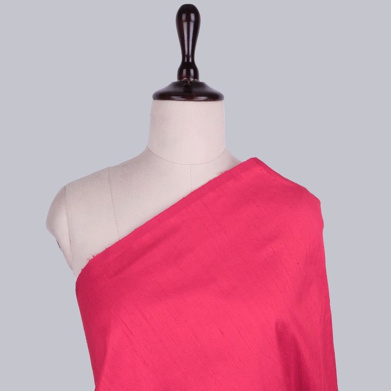 Ruby Pink Color Plain Silk Fabric