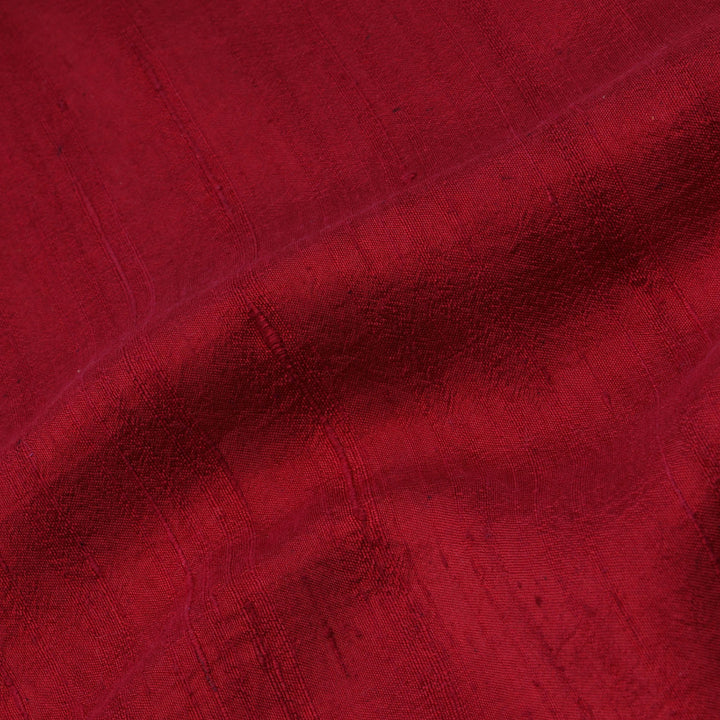 Cherry Red Color Plain Silk Fabric