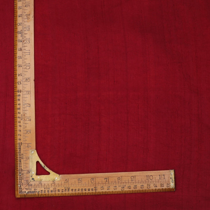Cherry Red Color Plain Silk Fabric