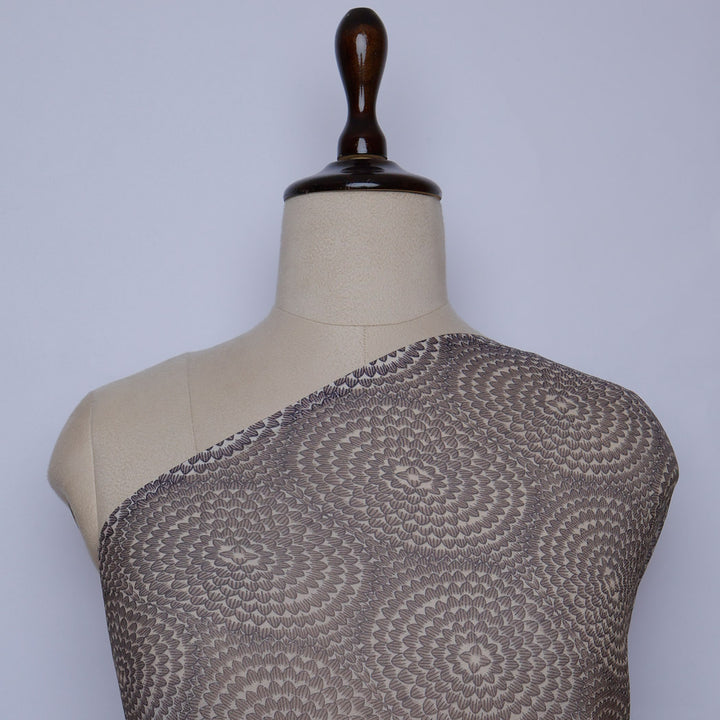 Grey Color Chiffon Fabric With Interesting Floral Pattern