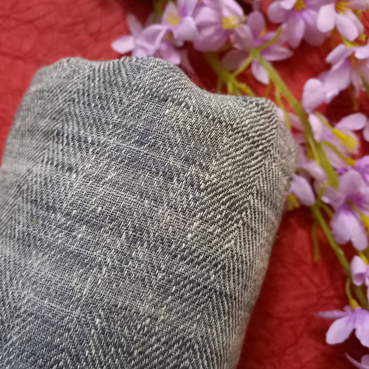 Grey Color Plain Matka Silk Fabric