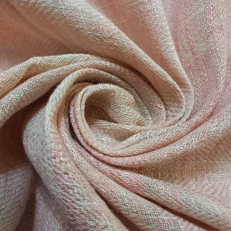 Peach Pink Color Matka Silk Fabric